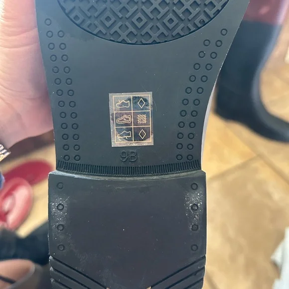 Tory Burch Black and Brown Logo Rain Boots - Picture 2 of 2